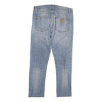 CARHARTT Mens Slim Jeans Light Blue Denim W30 L26 Zip Closure Casual Wear