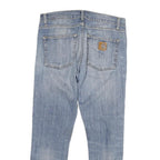 CARHARTT Mens Slim Jeans Light Blue Denim W30 L26 Zip Closure Casual Wear
