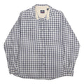 WRANGLER Mens Blue & White Checked Shirt L Cotton Long Sleeve Casual Workwear