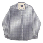WRANGLER Mens Blue & White Checked Shirt L Cotton Long Sleeve Casual Workwear