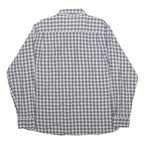 WRANGLER Mens Blue & White Checked Shirt L Cotton Long Sleeve Casual Workwear
