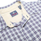 WRANGLER Mens Blue & White Checked Shirt L Cotton Long Sleeve Casual Workwear