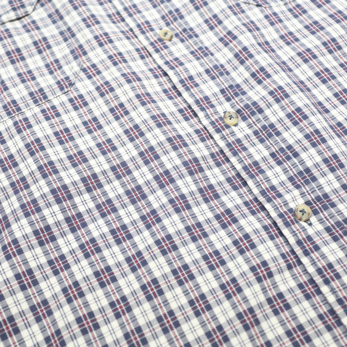 WRANGLER Mens Blue & White Checked Shirt L Cotton Long Sleeve Casual Workwear