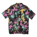 PULL & BEAR Mens Shirt Black Crazy Pattern S