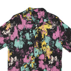 PULL & BEAR Mens Shirt Black Crazy Pattern S