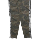 BLACK SQUAD Mens Cotton Blend Green Camouflage Slim Tapered Trousers W34 L30