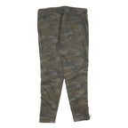 BLACK SQUAD Mens Cotton Blend Green Camouflage Slim Tapered Trousers W34 L30