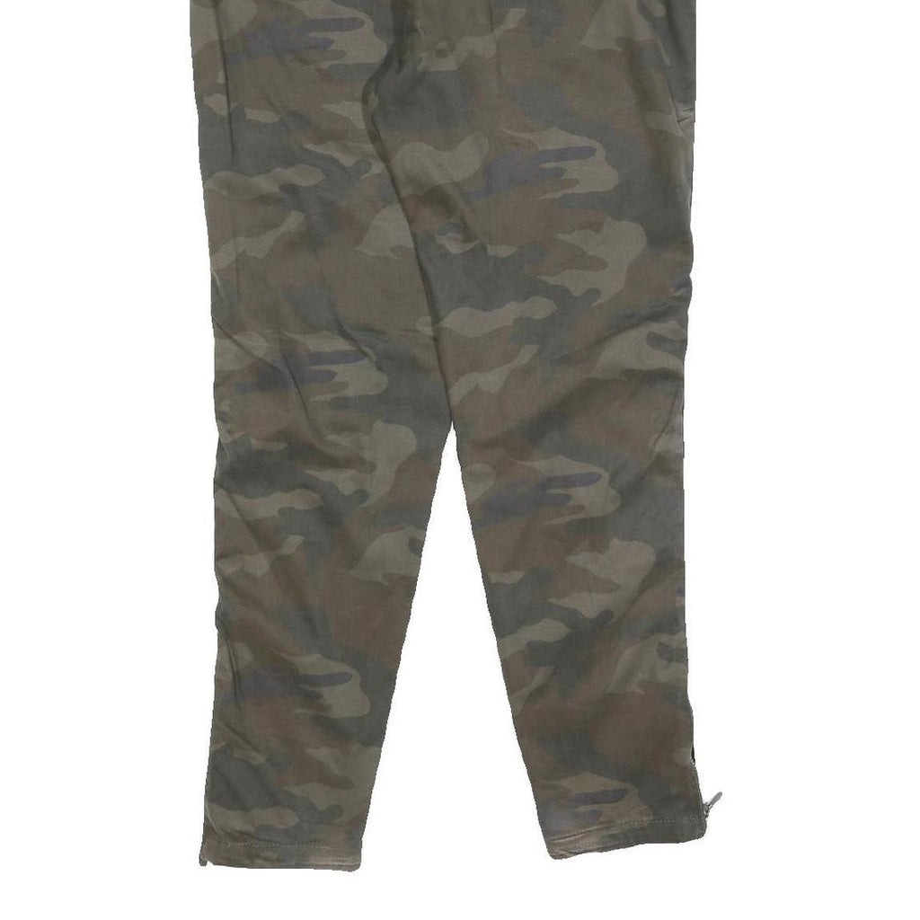 BLACK SQUAD Mens Cotton Blend Green Camouflage Slim Tapered Trousers W34 L30
