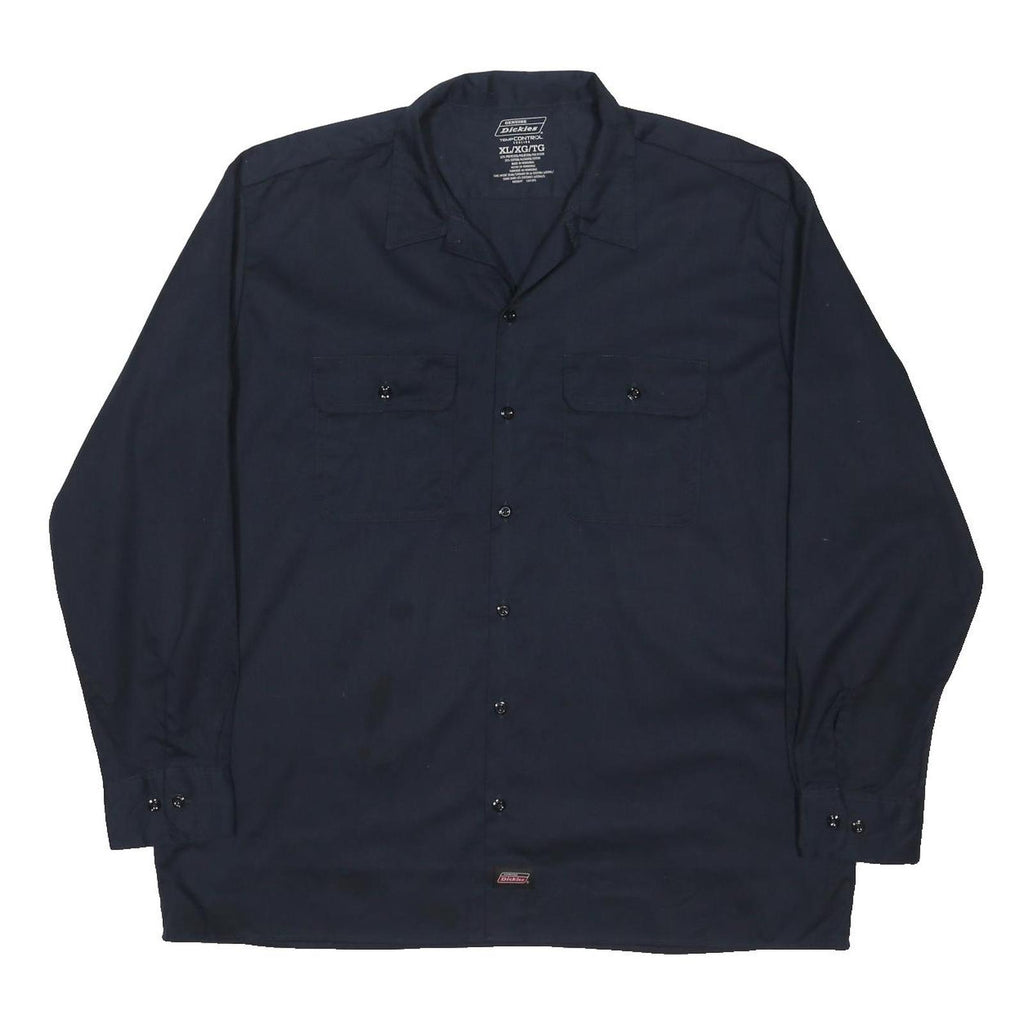 DICKIES Mens Black Work Shirt XL Polyester Blend Button Closure Casual