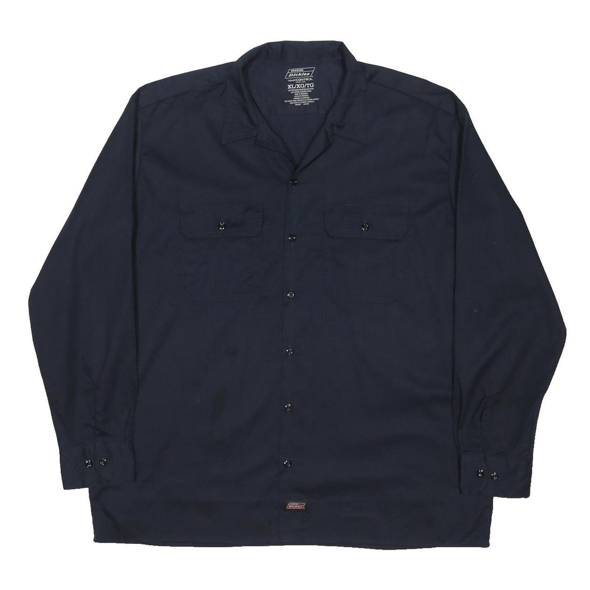 DICKIES Mens Black Work Shirt XL Polyester Blend Button Closure Casual