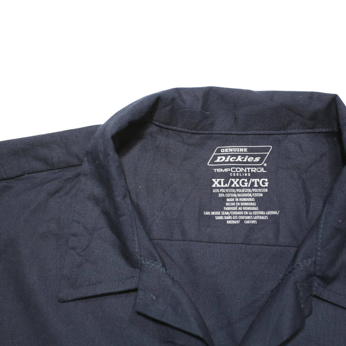 DICKIES Mens Black Work Shirt XL Polyester Blend Button Closure Casual