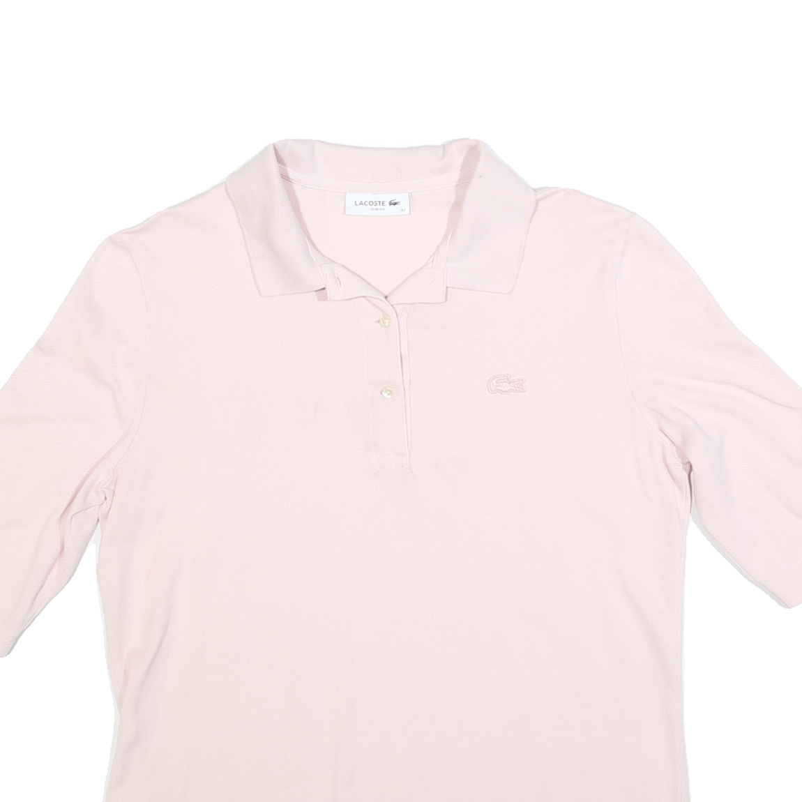 LACOSTE Womens Pink Polo Shirt Cotton Blend Short Sleeve Plain M Casual Classic