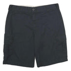 DICKIES Mens Cargo Black Shorts XL W40 Workwear Polyester Blend
