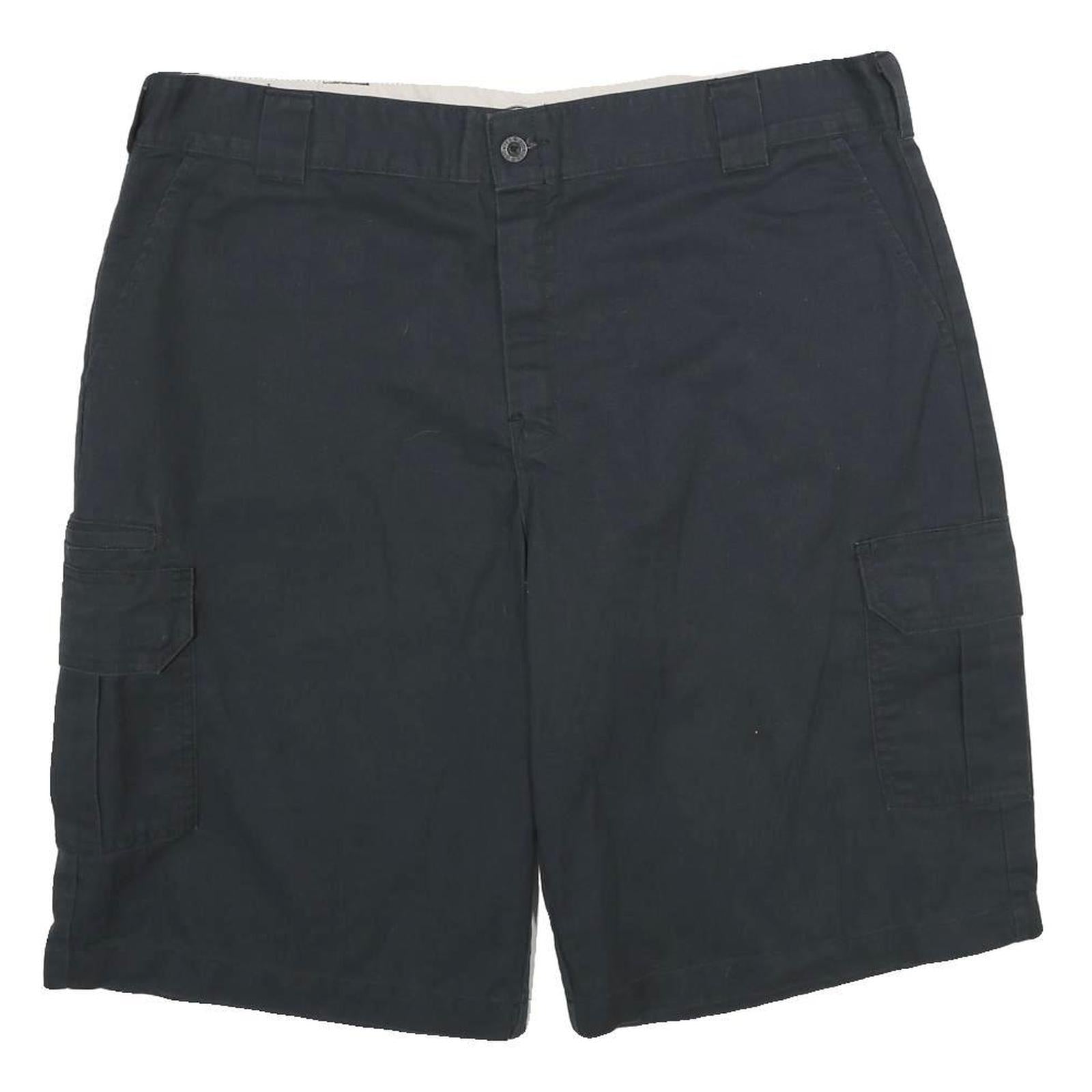 DICKIES Mens Cargo Black Shorts XL W40 Workwear Polyester Blend