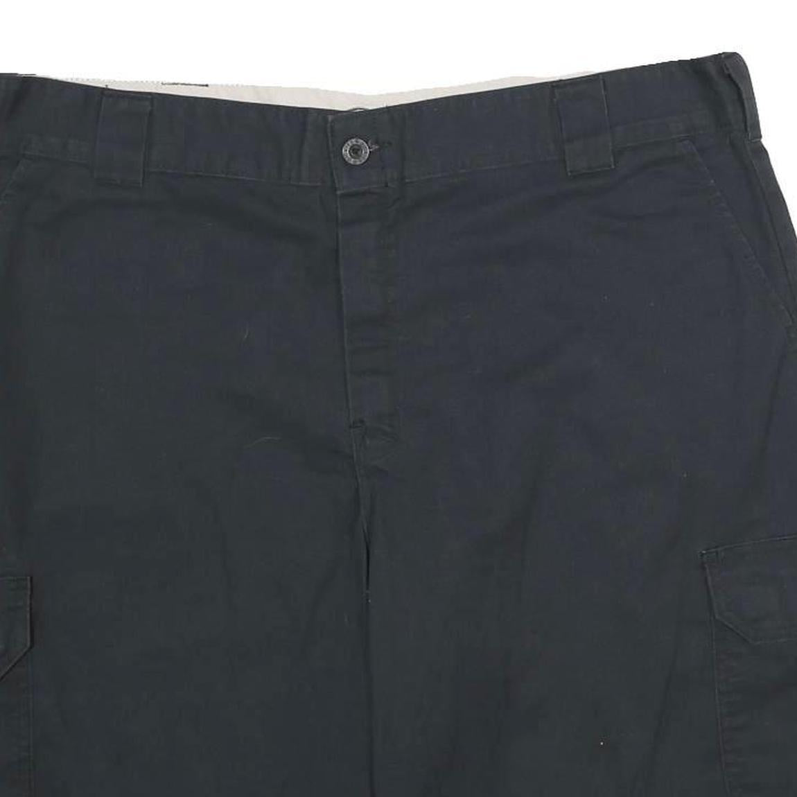 DICKIES Mens Cargo Black Shorts XL W40 Workwear Polyester Blend