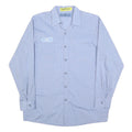 CINTAS Mens Blue Cotton Blend Work Shirt L Button Front Pocket Long Sleeve