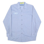 CINTAS Mens Blue Cotton Blend Work Shirt L Button Front Pocket Long Sleeve