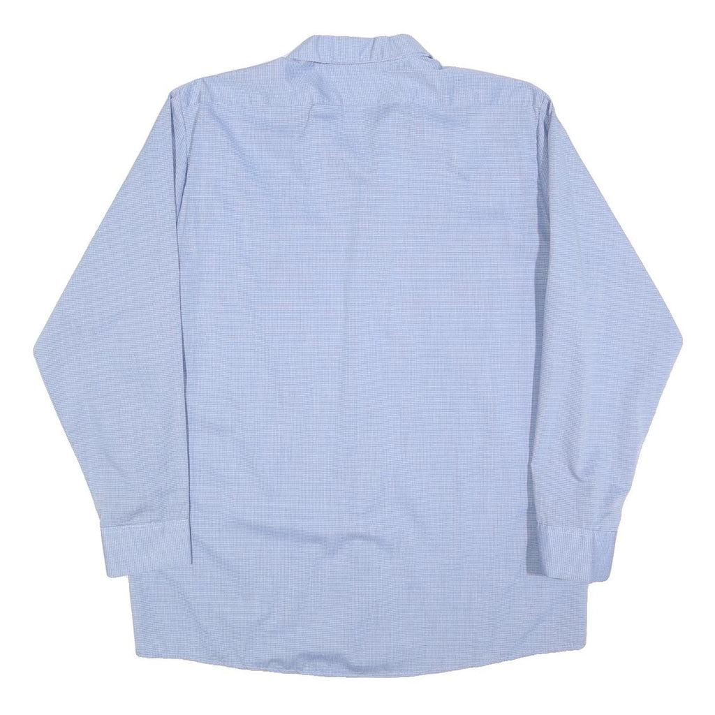 CINTAS Mens Blue Cotton Blend Work Shirt L Button Front Pocket Long Sleeve