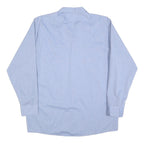 CINTAS Mens Blue Cotton Blend Work Shirt L Button Front Pocket Long Sleeve