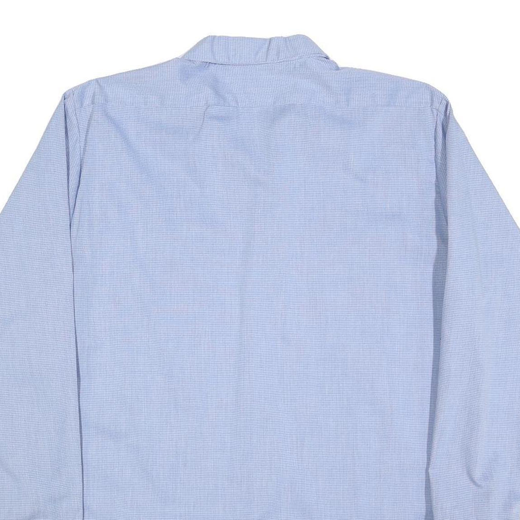 CINTAS Mens Blue Cotton Blend Work Shirt L Button Front Pocket Long Sleeve