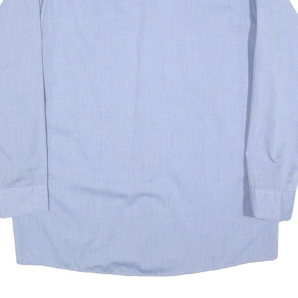 CINTAS Mens Blue Cotton Blend Work Shirt L Button Front Pocket Long Sleeve