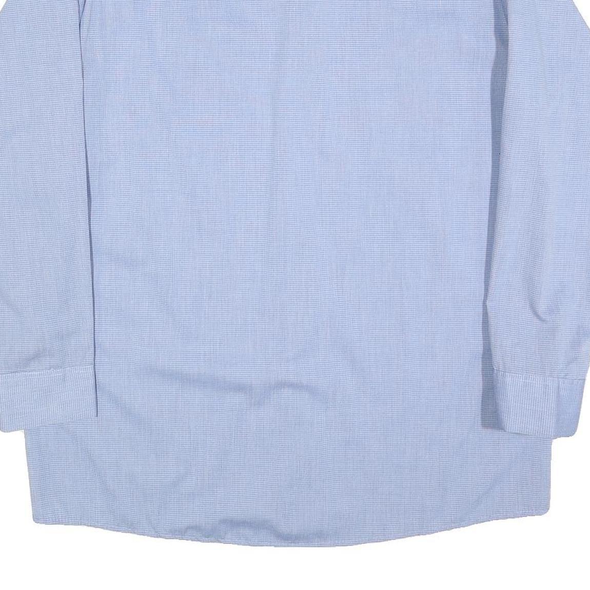 CINTAS Mens Blue Cotton Blend Work Shirt L Button Front Pocket Long Sleeve