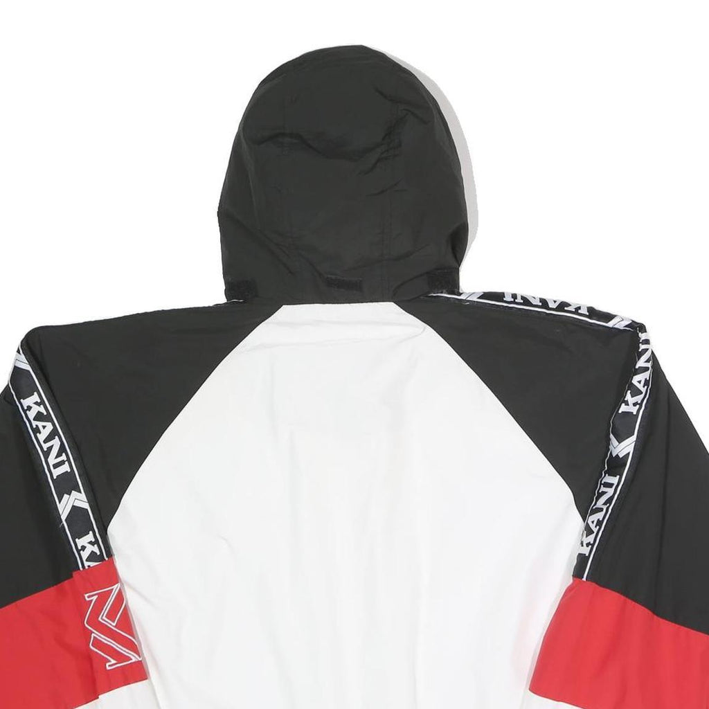 KARL KANI Womens Black & White & Red Zip Jacket L Polyester Sportswear Logo