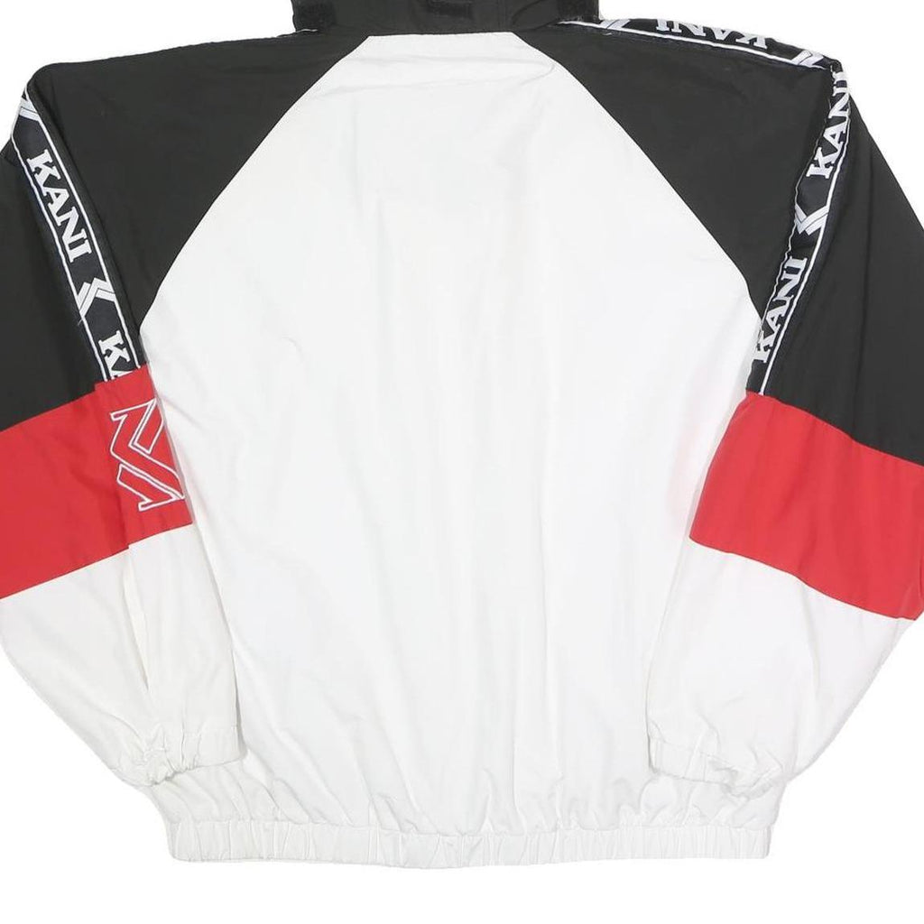 KARL KANI Womens Black & White & Red Zip Jacket L Polyester Sportswear Logo