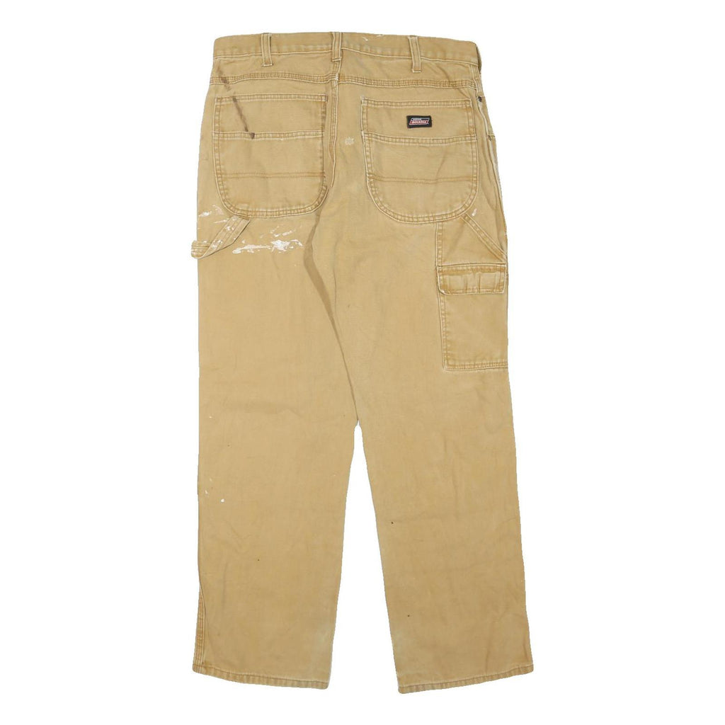 DICKIES Mens Jeans Beige Regular Straight Denim Good Condition W34 L30 Workwear