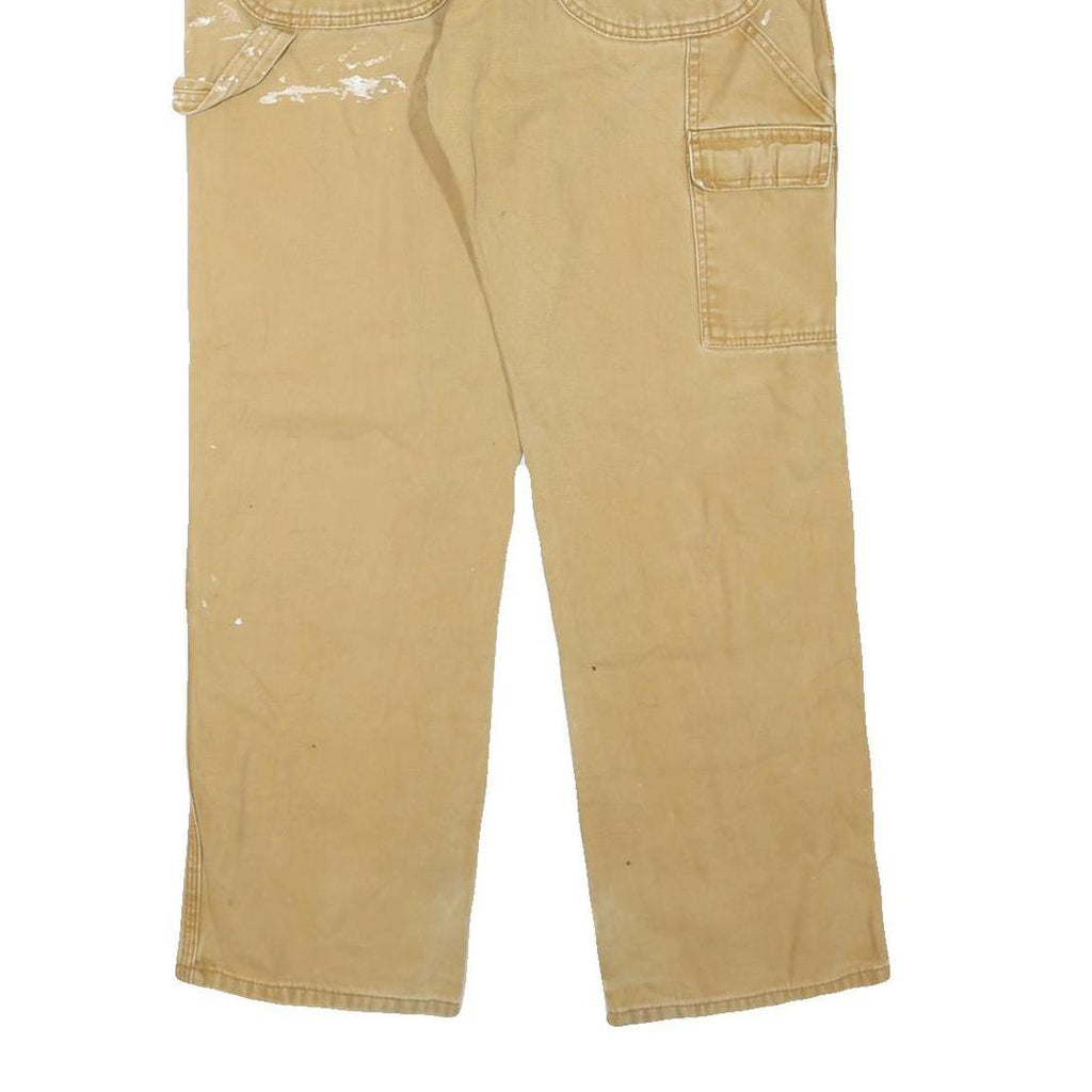 DICKIES Mens Jeans Beige Regular Straight Denim Good Condition W34 L30 Workwear