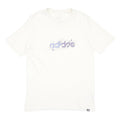 ADIDAS Mens White & Purple Graphic T-Shirt M Short Sleeve Crew Neck Cotton Blend