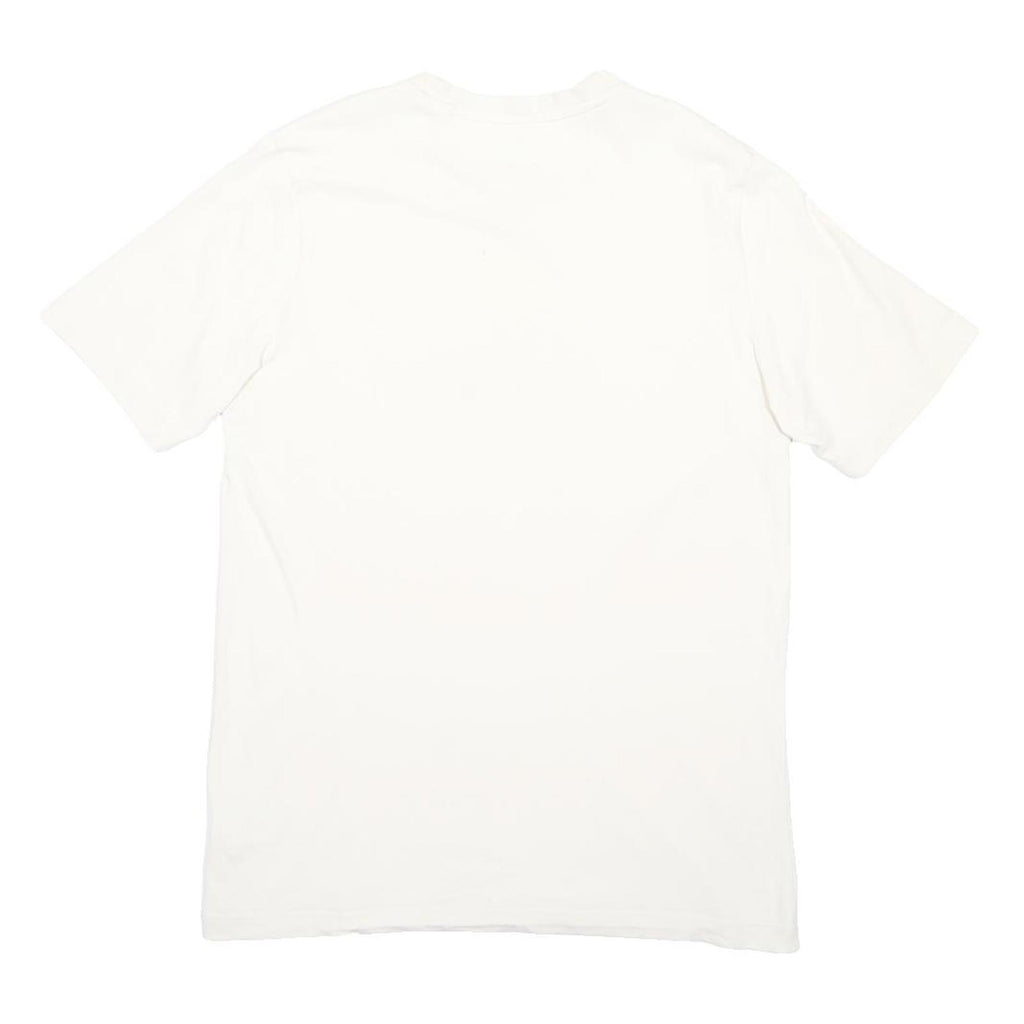 ADIDAS Mens White & Purple Graphic T-Shirt M Short Sleeve Crew Neck Cotton Blend