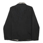 BURBERRY Womens Black & Beige Wool Blend Check Zip Jacket XL Stand-Up Collar