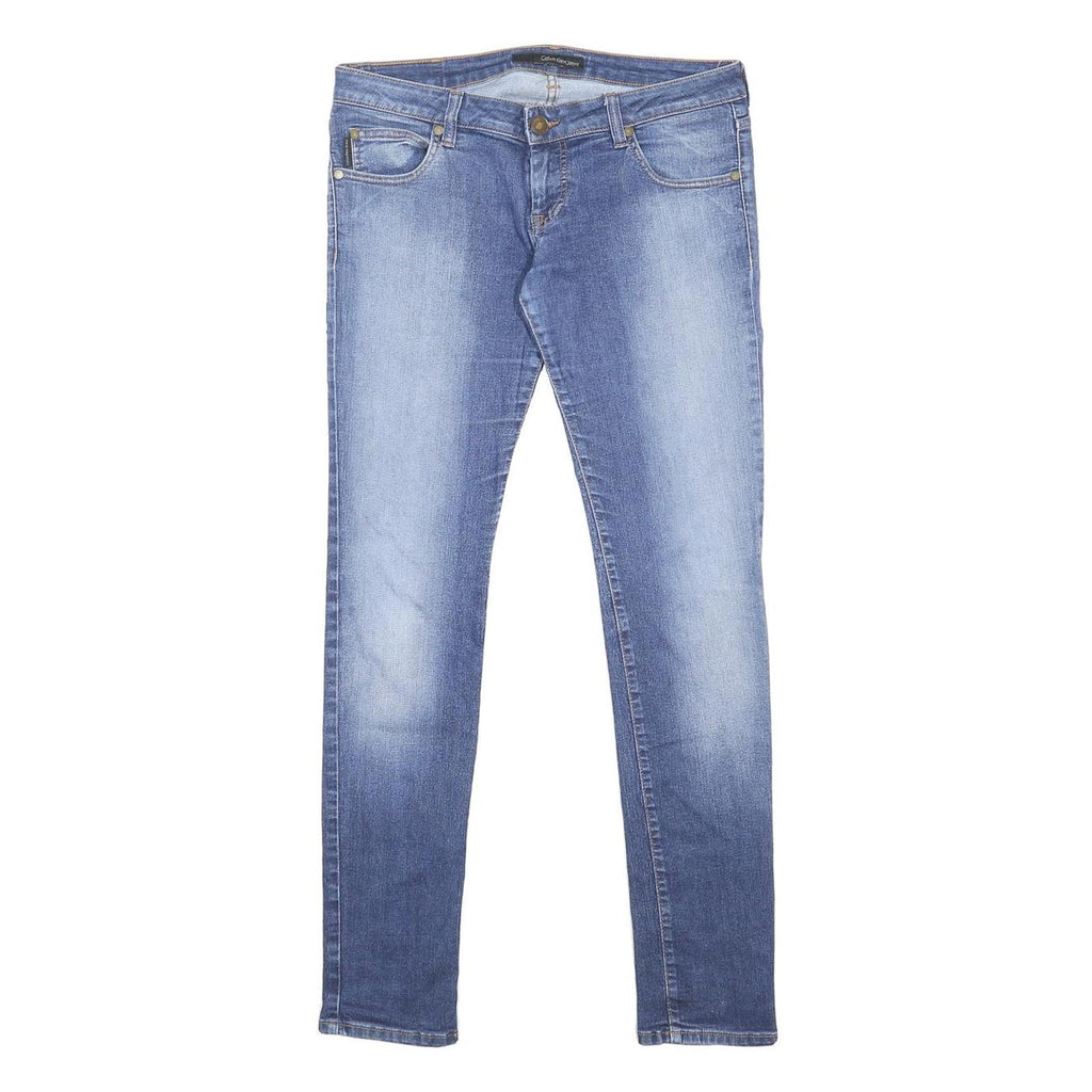CALVIN KLEIN JEANS Womens Blue Slim Skinny Denim Light W30 L32 Stretch Cotton