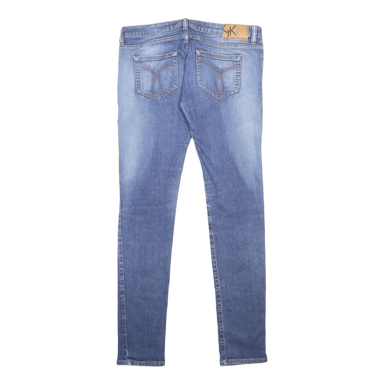CALVIN KLEIN JEANS Womens Blue Slim Skinny Denim Light W30 L32 Stretch Cotton