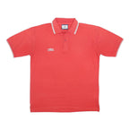 UMBRO Mens Red Short Sleeve Plain L Cotton Blend Polo Shirt
