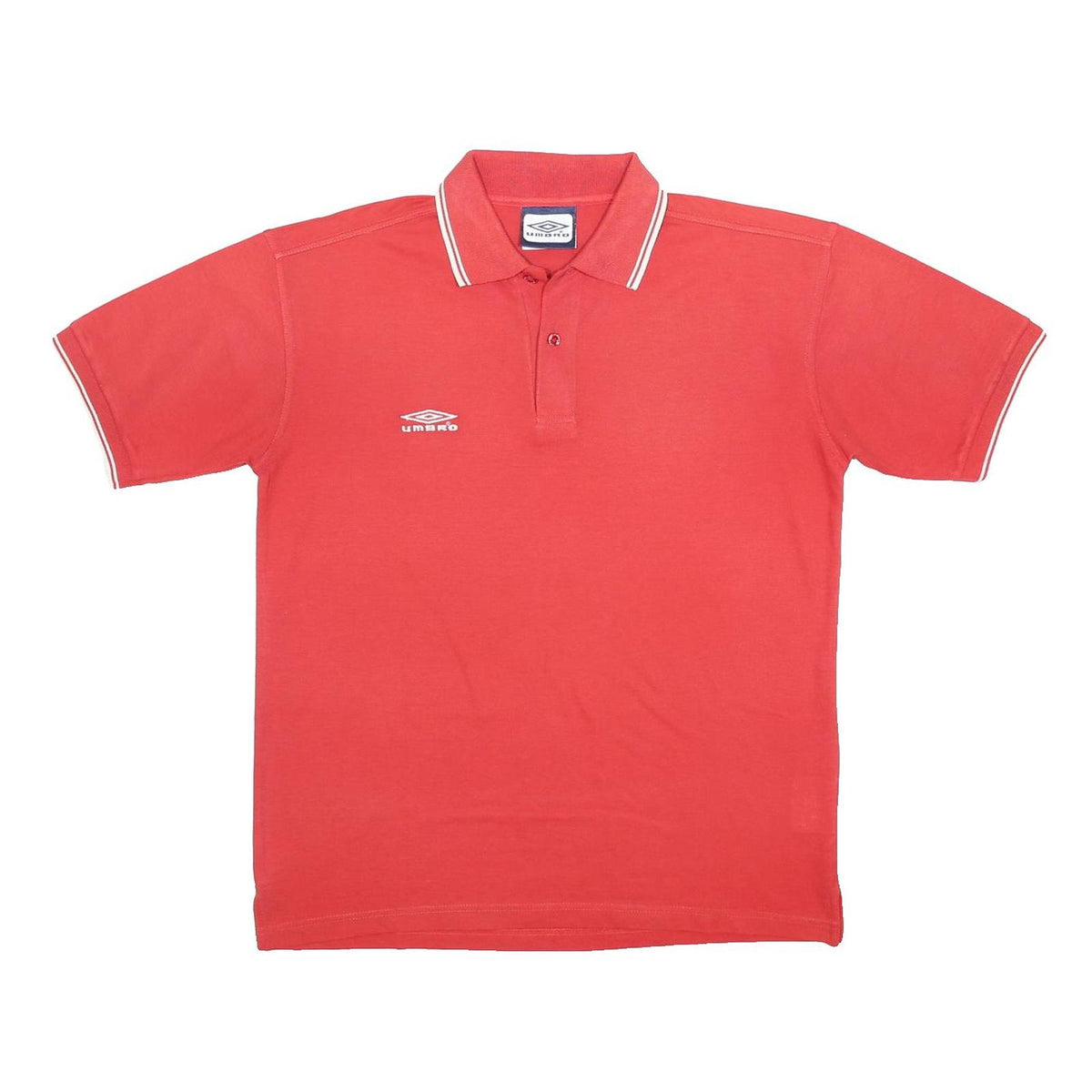 UMBRO Mens Red Short Sleeve Plain L Cotton Blend Polo Shirt