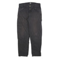 DICKIES Mens Cotton Blend Black Regular Straight Trousers W30 L28 Workwear Zip