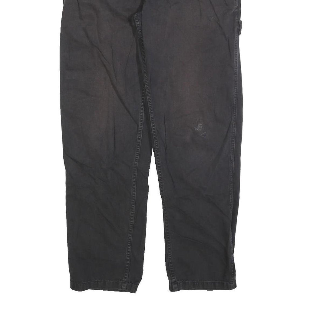 DICKIES Mens Cotton Blend Black Regular Straight Trousers W30 L28 Workwear Zip