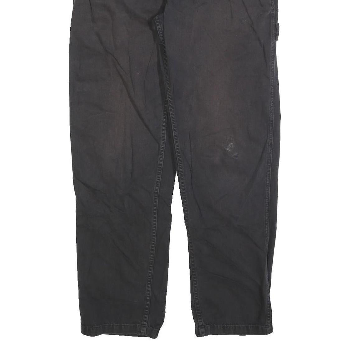 DICKIES Mens Cotton Blend Black Regular Straight Trousers W30 L28 Workwear Zip