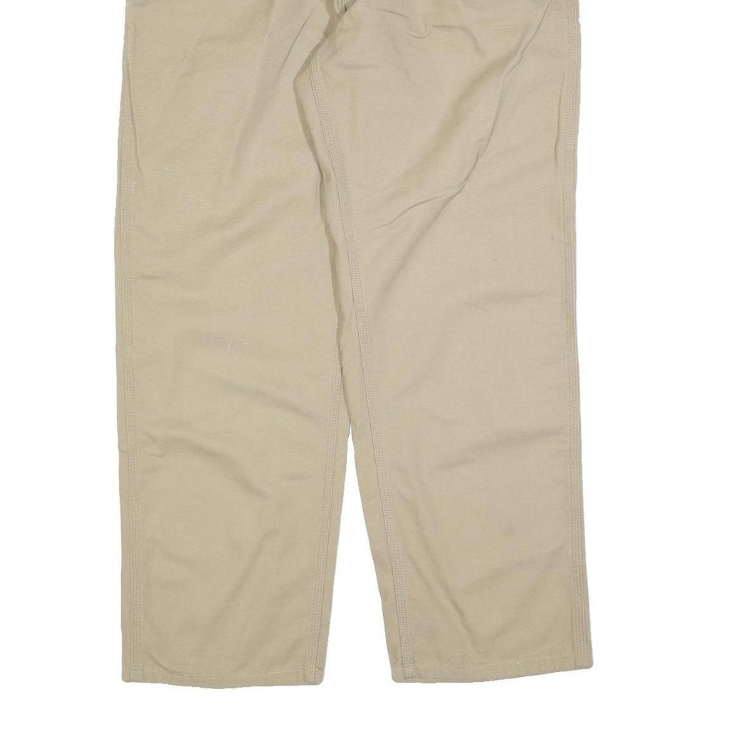 CARHARTT Mens Loose Beige Cotton Blend Zip Trousers W38 L34 Workwear Casual