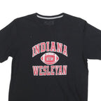 RUSSELL ATHLETIC Mens Black Indiana Wesleyan Graphic T-Shirt M Crew Neck Short