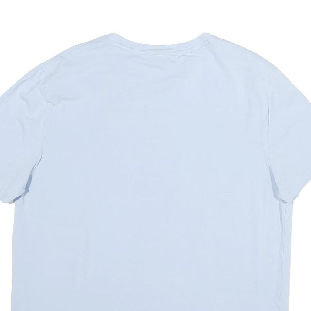 NAUTICA Mens Light Blue Short Sleeve V-Neck Cotton T-Shirt L Soft Comfortable