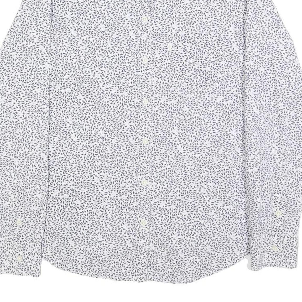 LEVI'S Womens White & Black Printed Shirt M Long Sleeve Cotton Casual