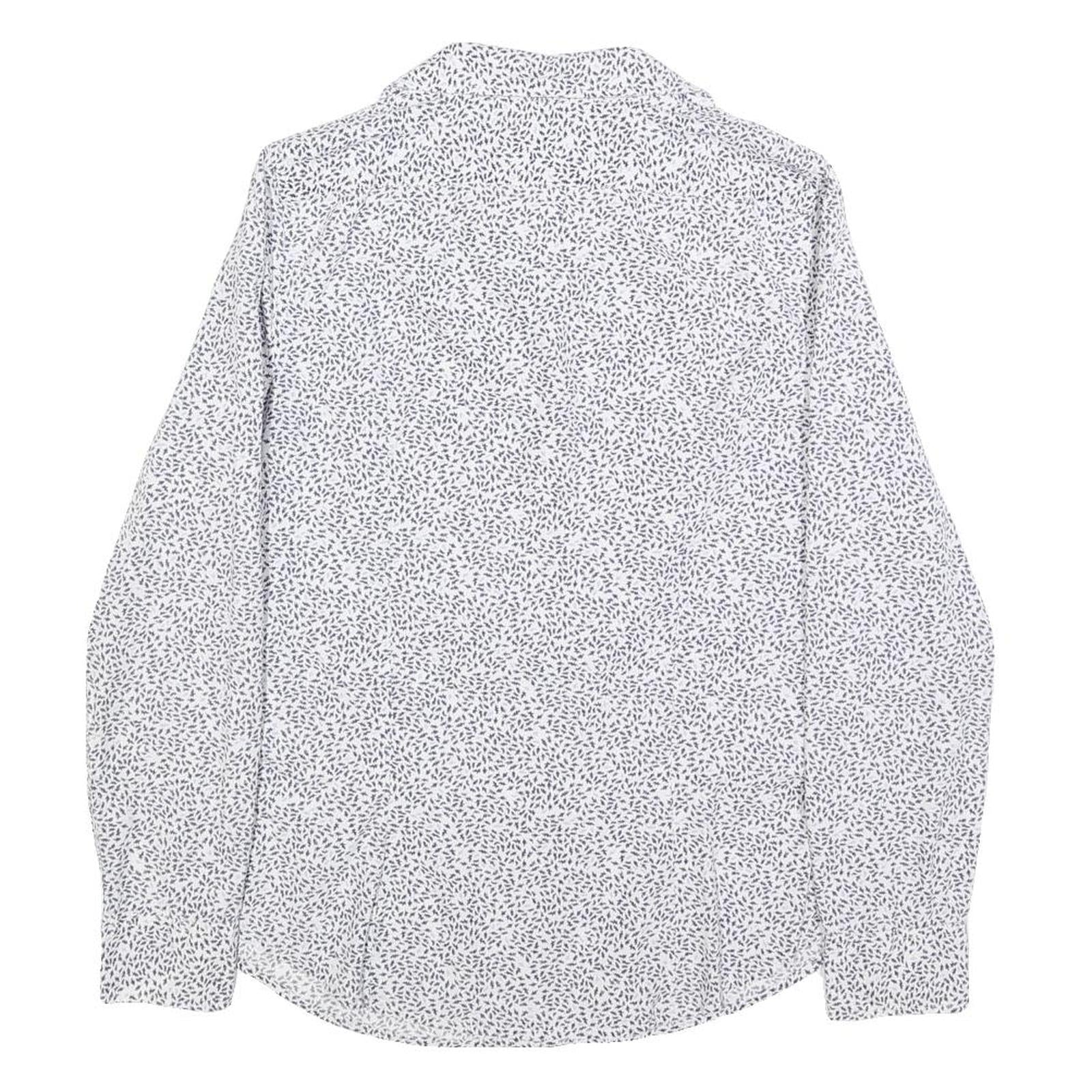 LEVI'S Womens White & Black Printed Shirt M Long Sleeve Cotton Casual