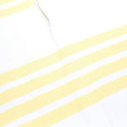 LANDS END Mens White & Yellow Striped Long Sleeve Polo Shirt XL Cotton Casual