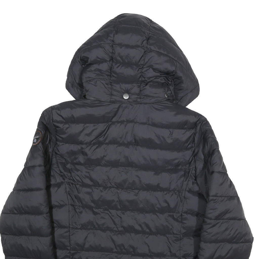 NAPAPIJRI Womens Black Hooded Puffer Jacket S Polyester Blend Quilted