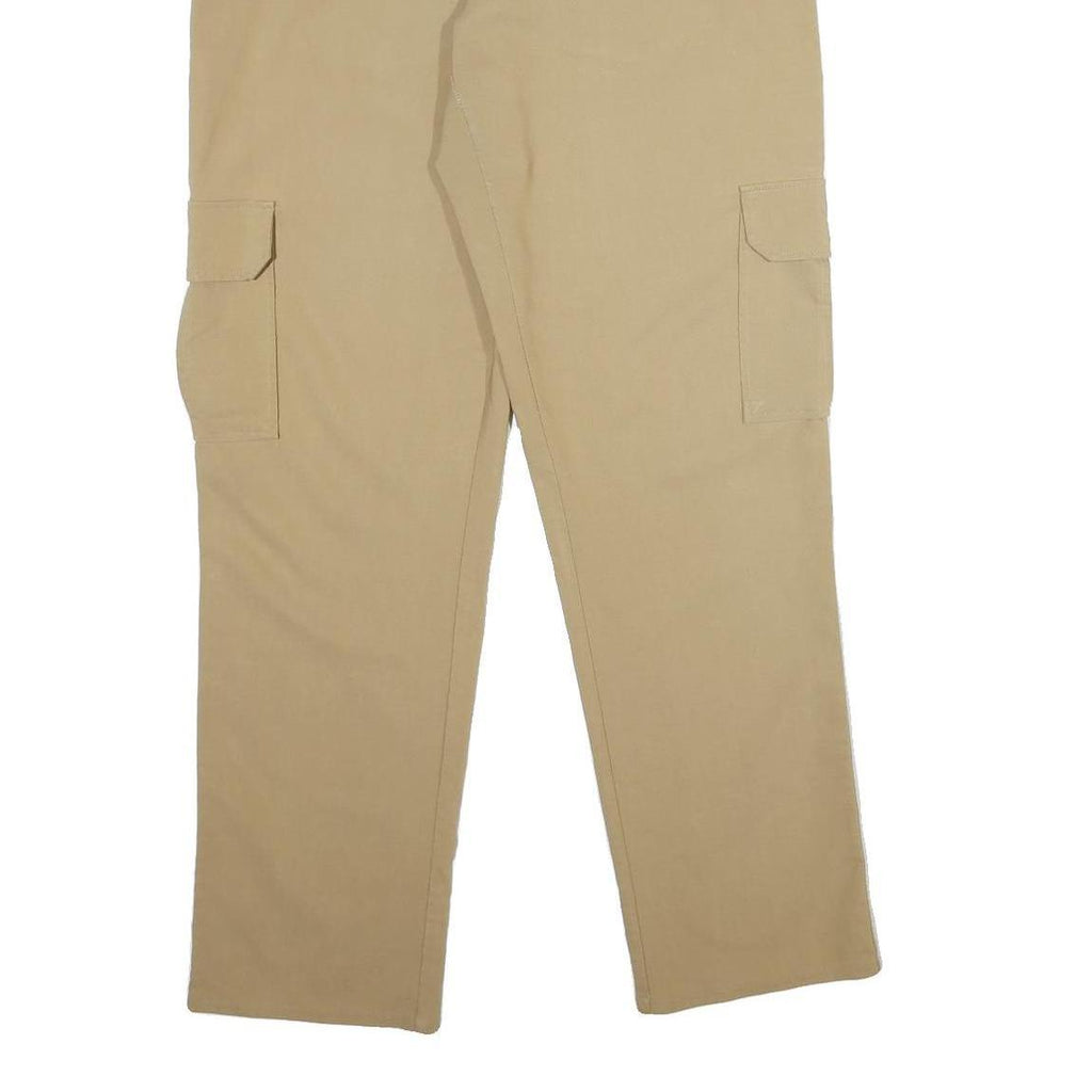 GREENVILLAGE Womens Beige Viscose Blend Regular Drawstring Cargo Trousers W32