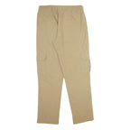 GREENVILLAGE Womens Beige Viscose Blend Regular Drawstring Cargo Trousers W32