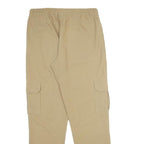 GREENVILLAGE Womens Beige Viscose Blend Regular Drawstring Cargo Trousers W32